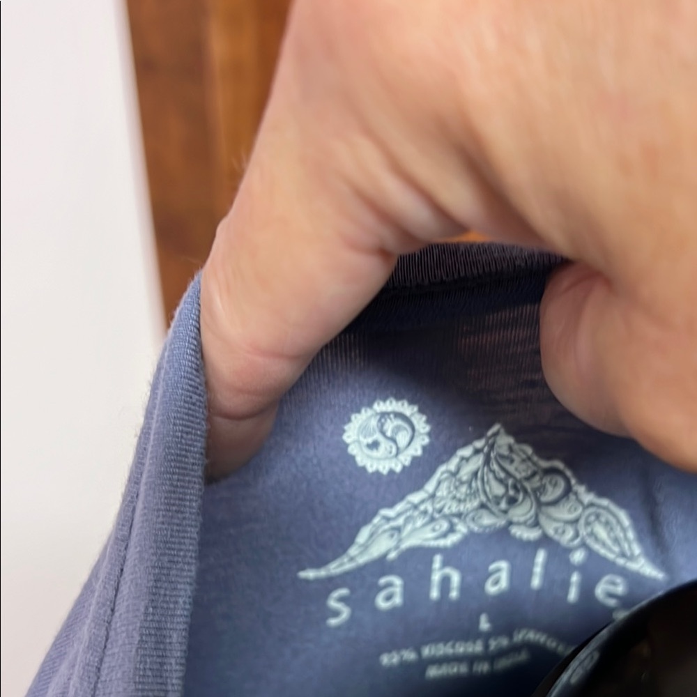 Sahalie Blue Tunic with Pink Floral Embroidery - Picture 2 of 7